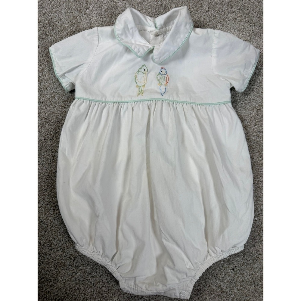 Dondolo Embroidered Parrot Bird 24 Month Bubble Unisex Outfit Boutique